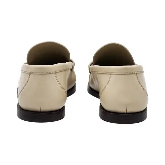 Saint Laurent Le Loafer YSL Monogram Leather Loafers Marble White - New $1050 - Picture 5 of 8